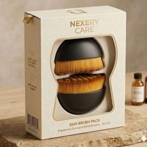 Nexery Care Lymphatic Contour Face and Body Brushes, The Lymphatic Drainage Massager for Face, Dry Brushing Face Brush, Chin & Jawline Sculpting, Ergonomically Designed to Fit The Skin Precisely