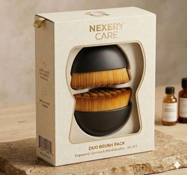 Nexery Care Lymphatic Contour Face and Body Brushes, The Lymphatic Drainage Massager for Face, Dry Brushing Face Brush, Chin & Jawline Sculpting, Ergonomically Designed to Fit The Skin Precisely